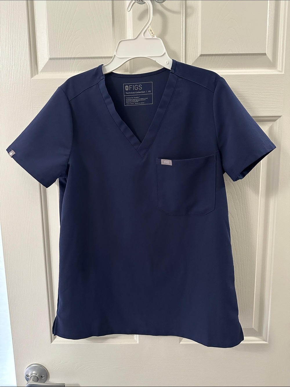 Figs Navy V-Neck Scrub Top